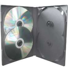 Dvd box quadruplo 1a linha com aba preto
