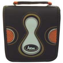 Porta cd c09.040 aztec p/40 mídias - preto com detalhes em branco e laranja