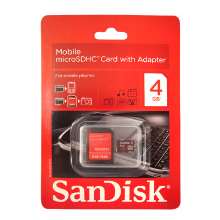 Cartão de Memória 4GB Micro SDHC com adaptador SD Sandisk
