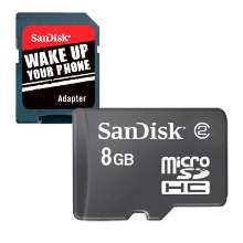 Cartão de Memória para celular micro SDHC 8GB c/ adaptador SD Sandisk