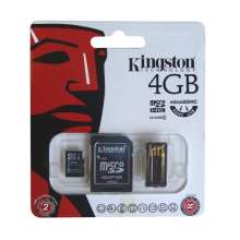 Kit cartão de memória micro sdhc 4gb 3 em 1 - cartão micro sd, sd e leitor usb - mblyg2/4gb