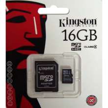 Cartão de Memoria Kingston Micro SDHC 16GB + ADPT SD SDC4/16GB