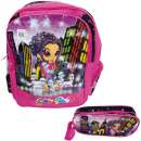 Mochila escolar city girl + estojo - R$ 26,23