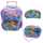 Mochila escolar surfing girl trolley, c/ rodinha, roxo + estojo e lancheira - R$ 56,96