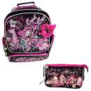 Mochila escolar rock and roll preto - R$ 45,97
