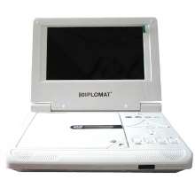 Dvd player portátil c/ lcd 7 polegadas. com entrada usb e sd! roda mp3 - diplomat. adaptador para carro e tomada.