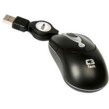 Mouse óptico usb c3 tech preto c/ cabo retrátil - ms3208-2 bsi
