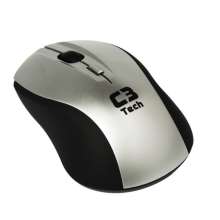 Mouse wireless / sem fio usb c3 tech preto/prata - m-w100