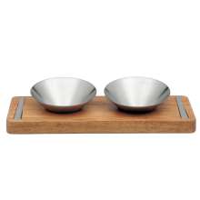 Jogo aço inox madeira petisco 05 peças távola design collection tramontina