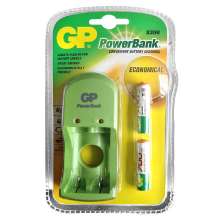 Carregador de pilha gp power bank s360 110v + 2 pilhas aaa de 700 mah