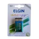 Bateria alcalina 9v elgin - R$ 3,85