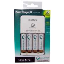 Recarregador power charge multi uso premium c/ 4 pilhas sony. duram 3x mais que alcalinas
