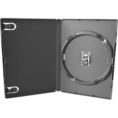 Dvd box amaray preto simples 14mm, capa de DVD plastica