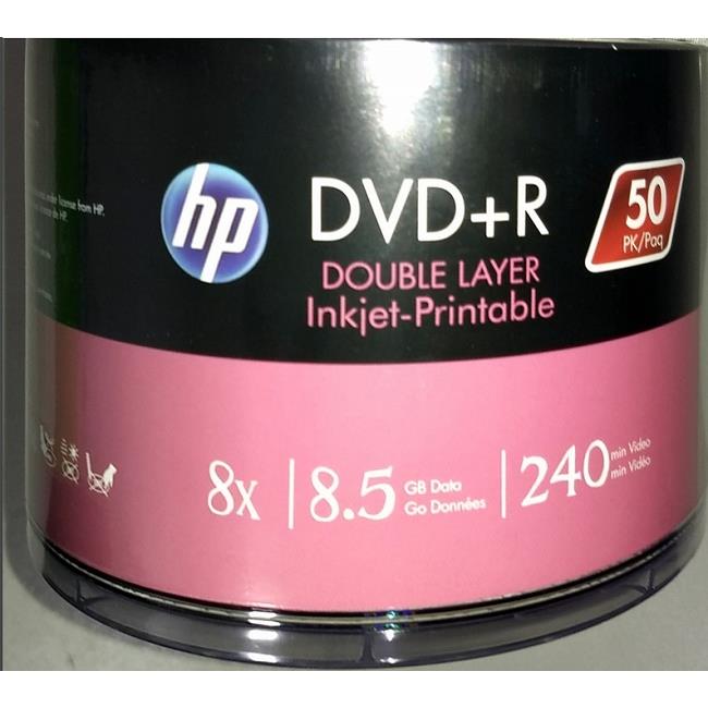Dvd virgem hp dual layer printable 8,5gb 8x