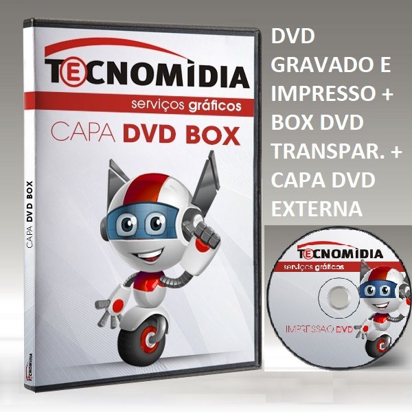 DVD gravado e impresso colorido com capa impressa personalizada e