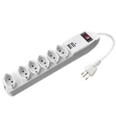 Régua Extensora 6 tomadas e 2 usb - R$ 58,31 Régua Extensora 6 tomadas e 2 usb - R$ 58,31
